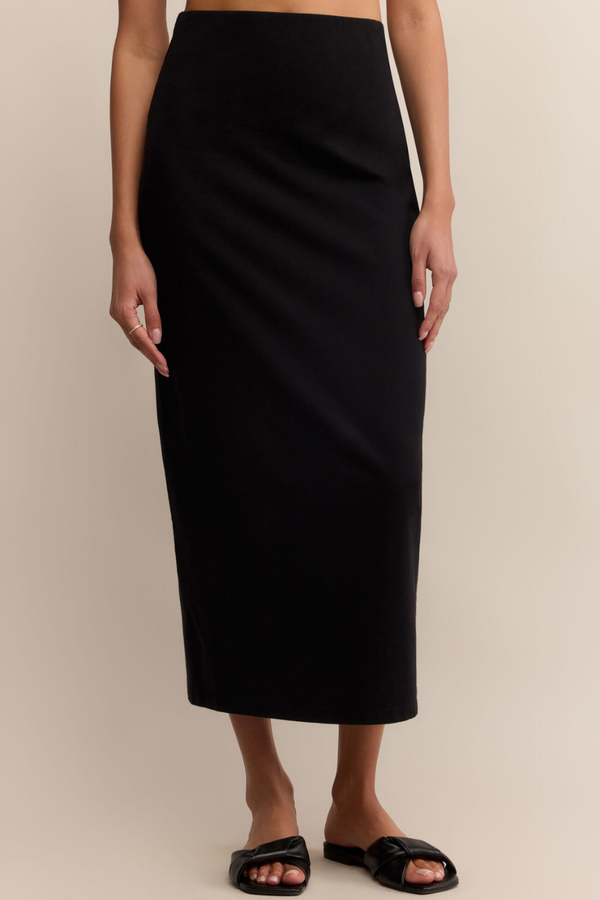 Z SUPPLY - GAIL MIDI SKIRT TRUE BLACK