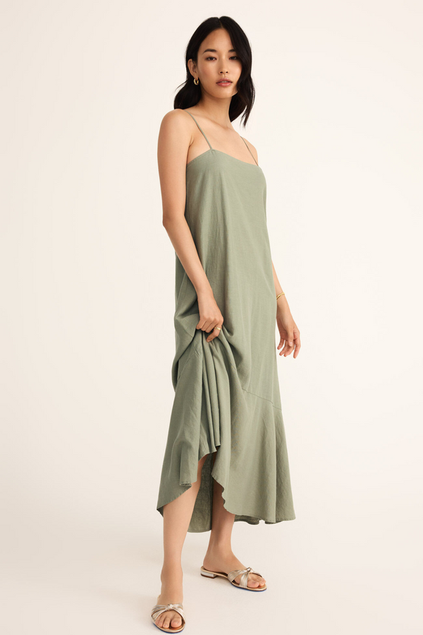 Z SUPPLY - COAST LINEN MAXI DRESS AVOCADO