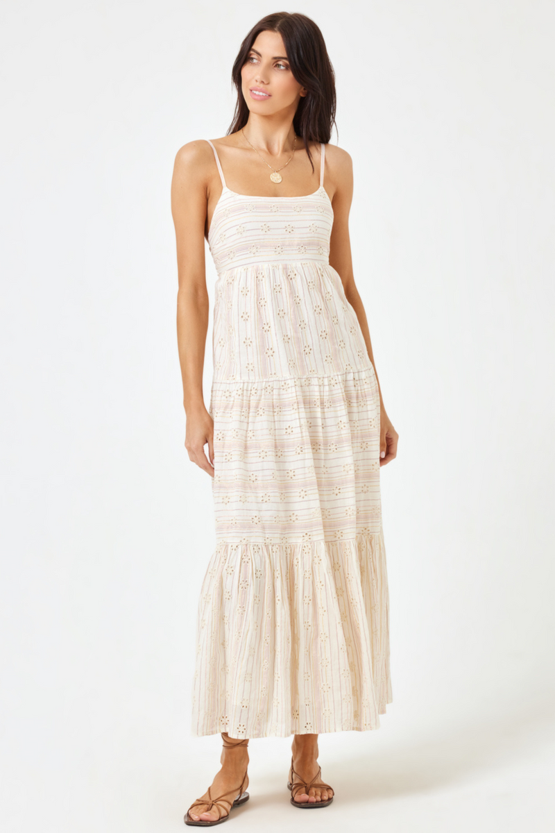 L*SPACE - EYELET SANTORINI DRESS