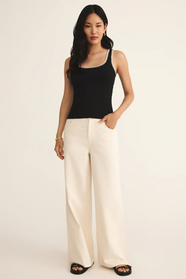 Z SUPPLY - JAIDYNN WHIPSTITCH RIB TANK BLACK