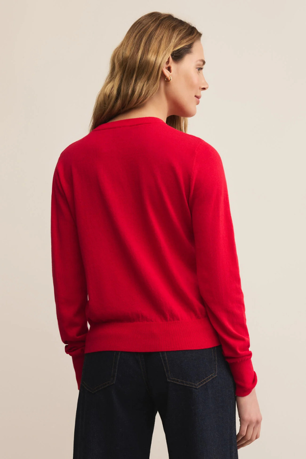 Z SUPPLY - THE PERFECT LAYER SWEATER FESTIVE RED