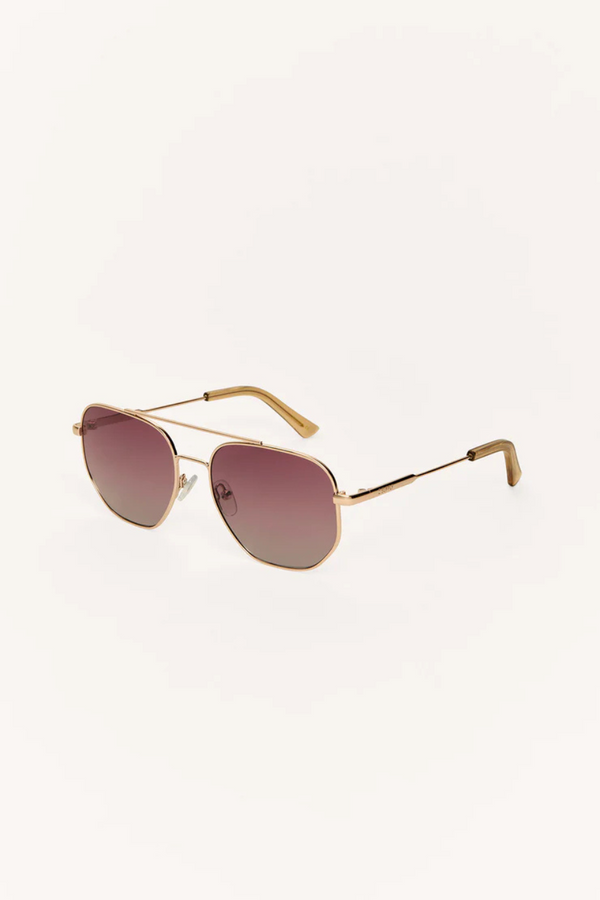 Z SUPPLY - HIGHWAY POLARIZED SUNGLASSES ROSE GOLD