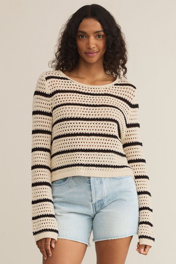 Z SUPPLY - KIT STRIPE CROCHET SWEATER