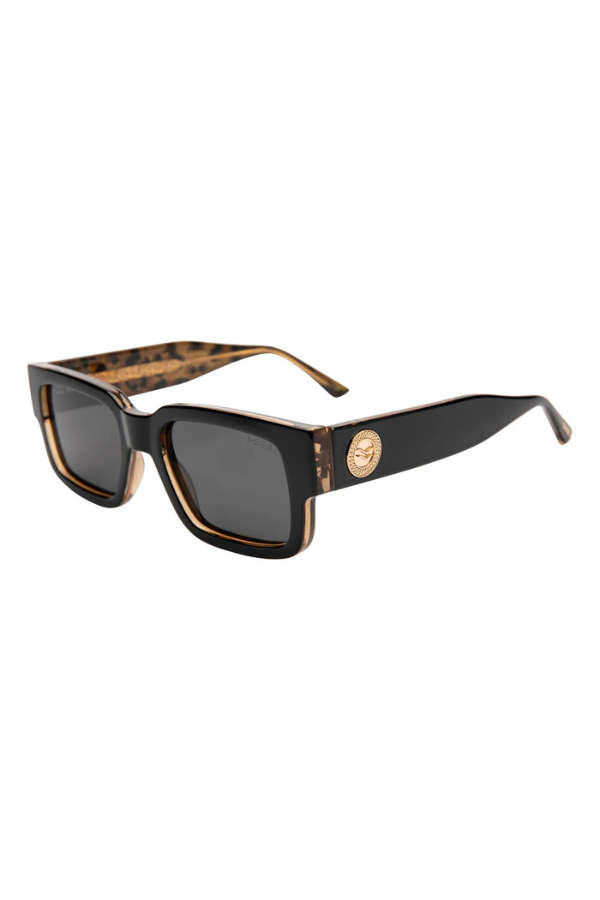 I-SEA - COLE HOUSHMAND SUNGLASSES BLACK LEOPARD SMOKE
