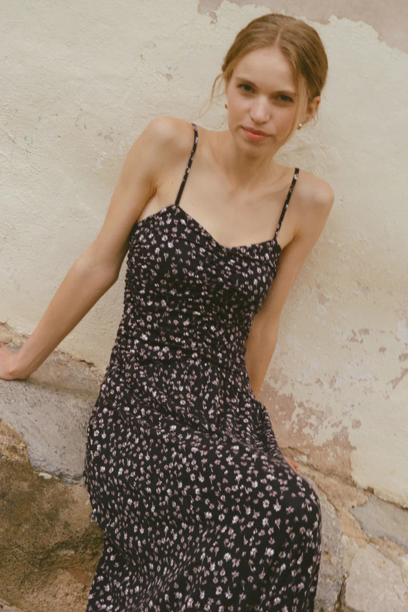 Z SUPPLY - GEORGINA DITSY FLORAL DRESS BLACK