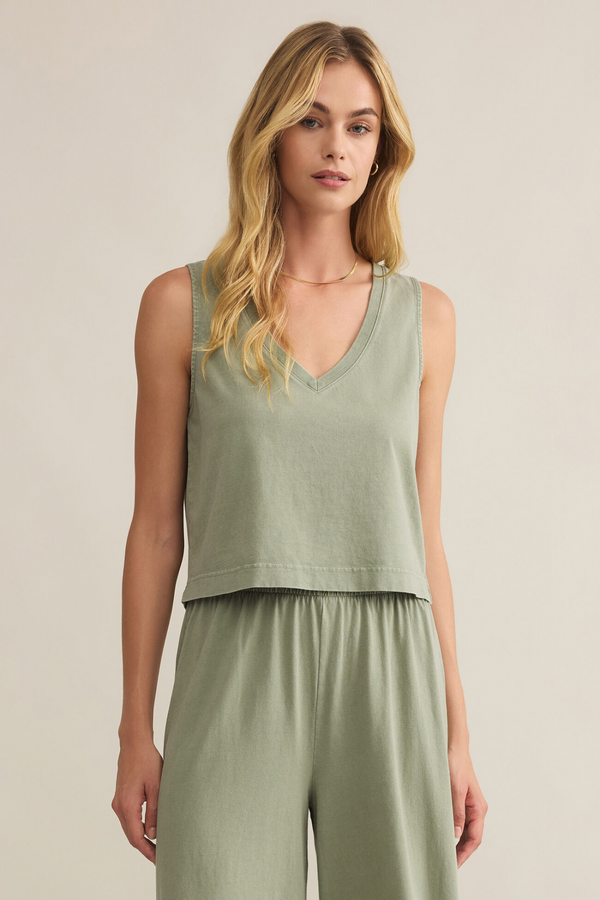 Z SUPPLY - SLOANE V NECK TOP AVOCADO