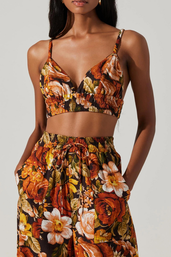 ASTR THE LABEL - TEVY FLORAL CROP TOP