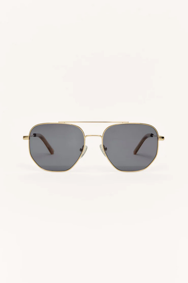 Z SUPPLY - HIGHWAY SUNGLASSES GOLD GREY