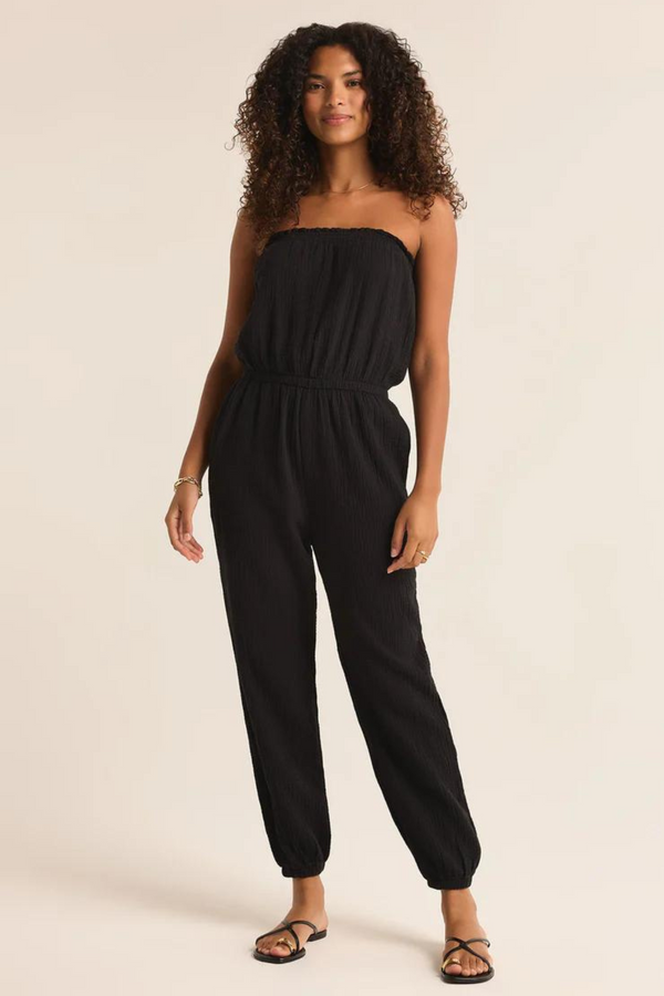 Z SUPPLY - KIARA GAUZE JUMPSUIT BLACK