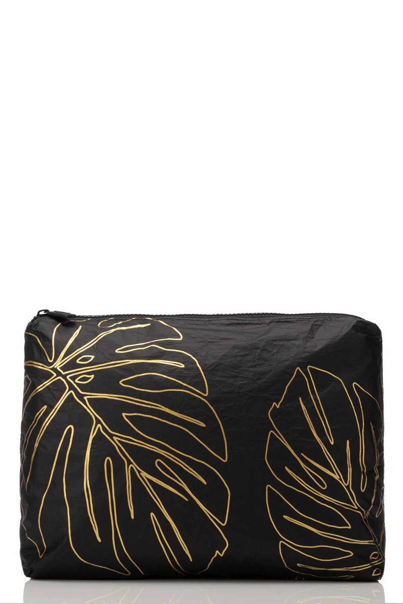 ALOHA COLLECTION - MID POUCH LANAI GOLD ON BLACK