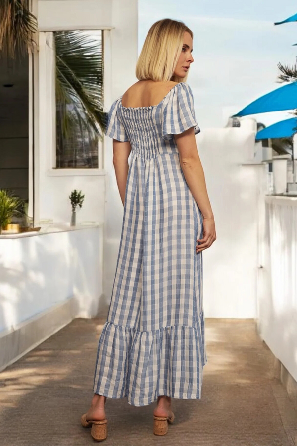 NIGHTCAP - PLAYA PLAID MAXI DRESS