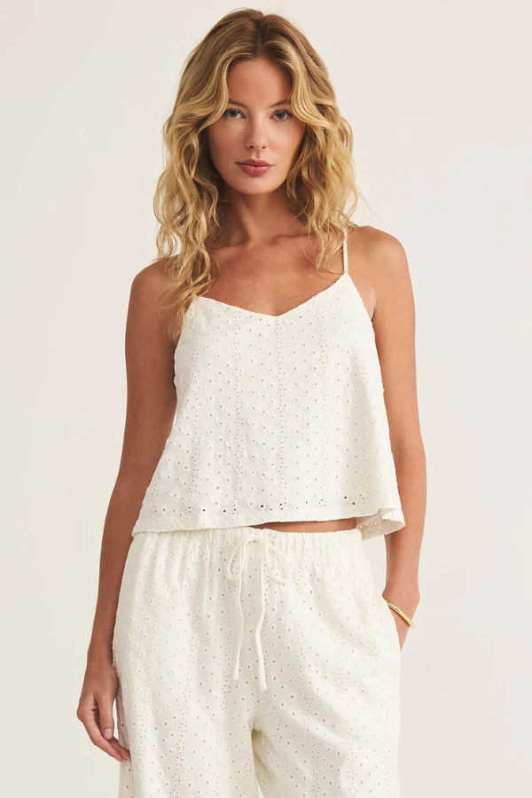 Z SUPPLY - SYLVIE KNIT EYELET CROP TANK