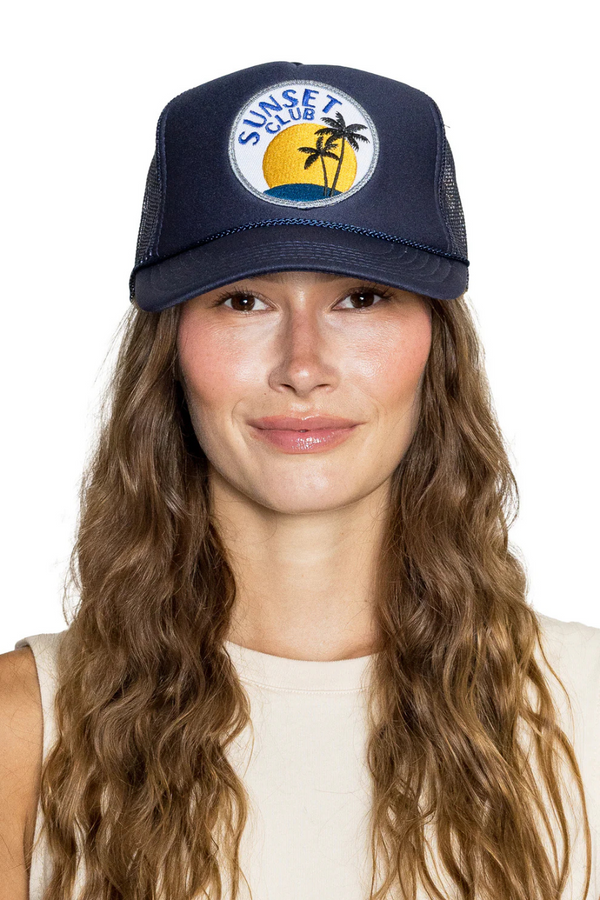 FRIDAY FEELIN - SUNSET CLUB TRUCKER HAT NAVY