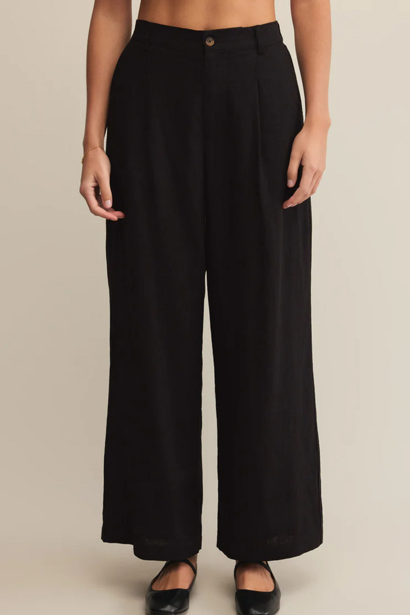 Z SUPPLY - TOPANGA LINEN PANT BLACK