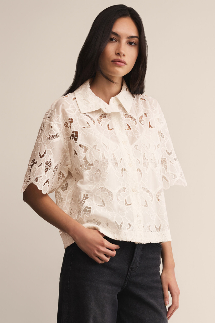 Z SUPPLY - MIDNIGHT LACE TOP CLOUD