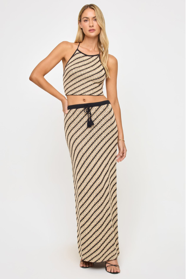LSPACE - LA BIANCA SKIRT TIP THE SCALES STRIPE