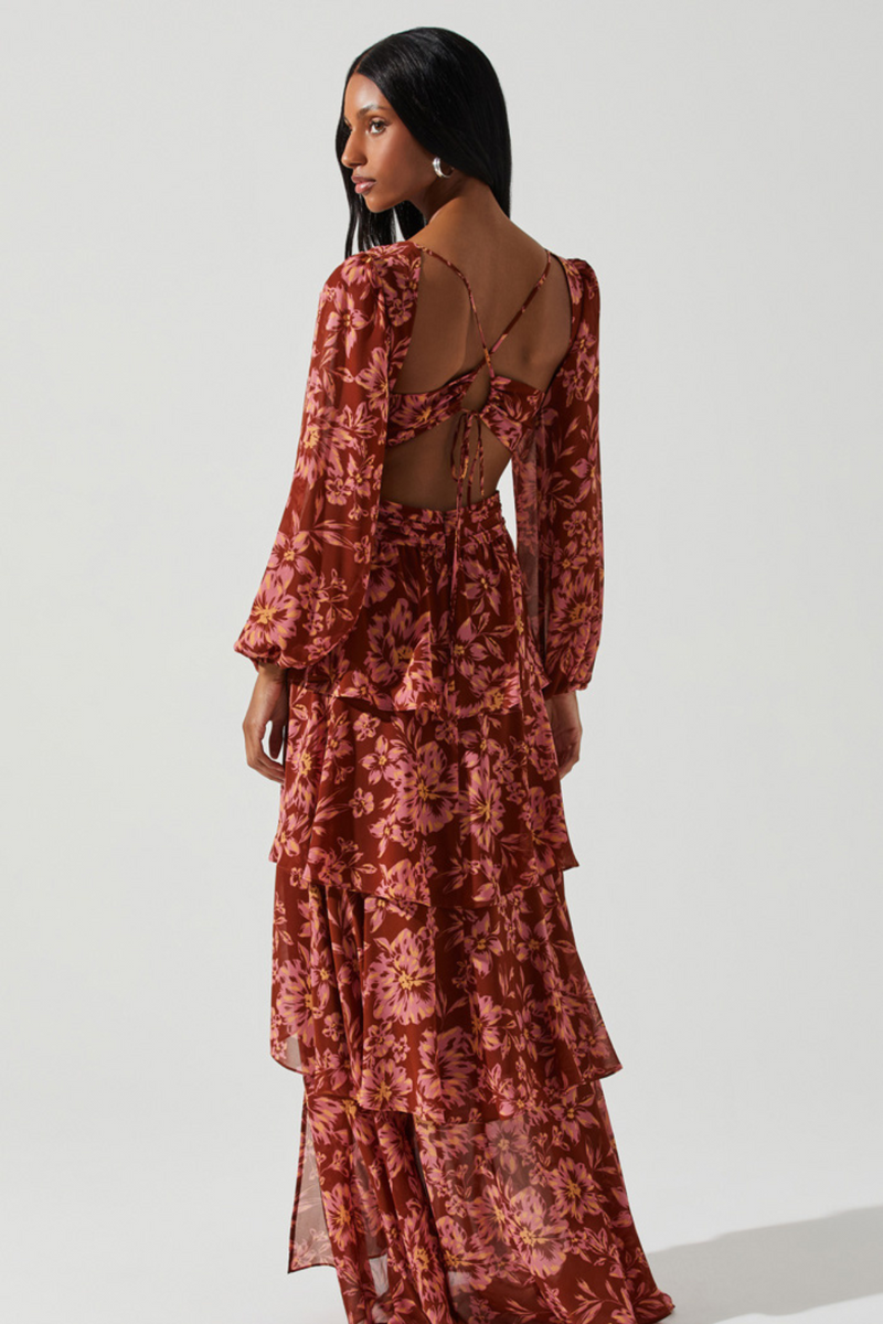 ASTR THE LABEL - ANORA FLORAL TIERED MAXI DRESS