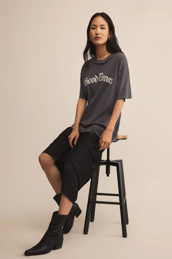 Z SUPPLY - IZABEL LUXE SATIN SKIRT BLACK