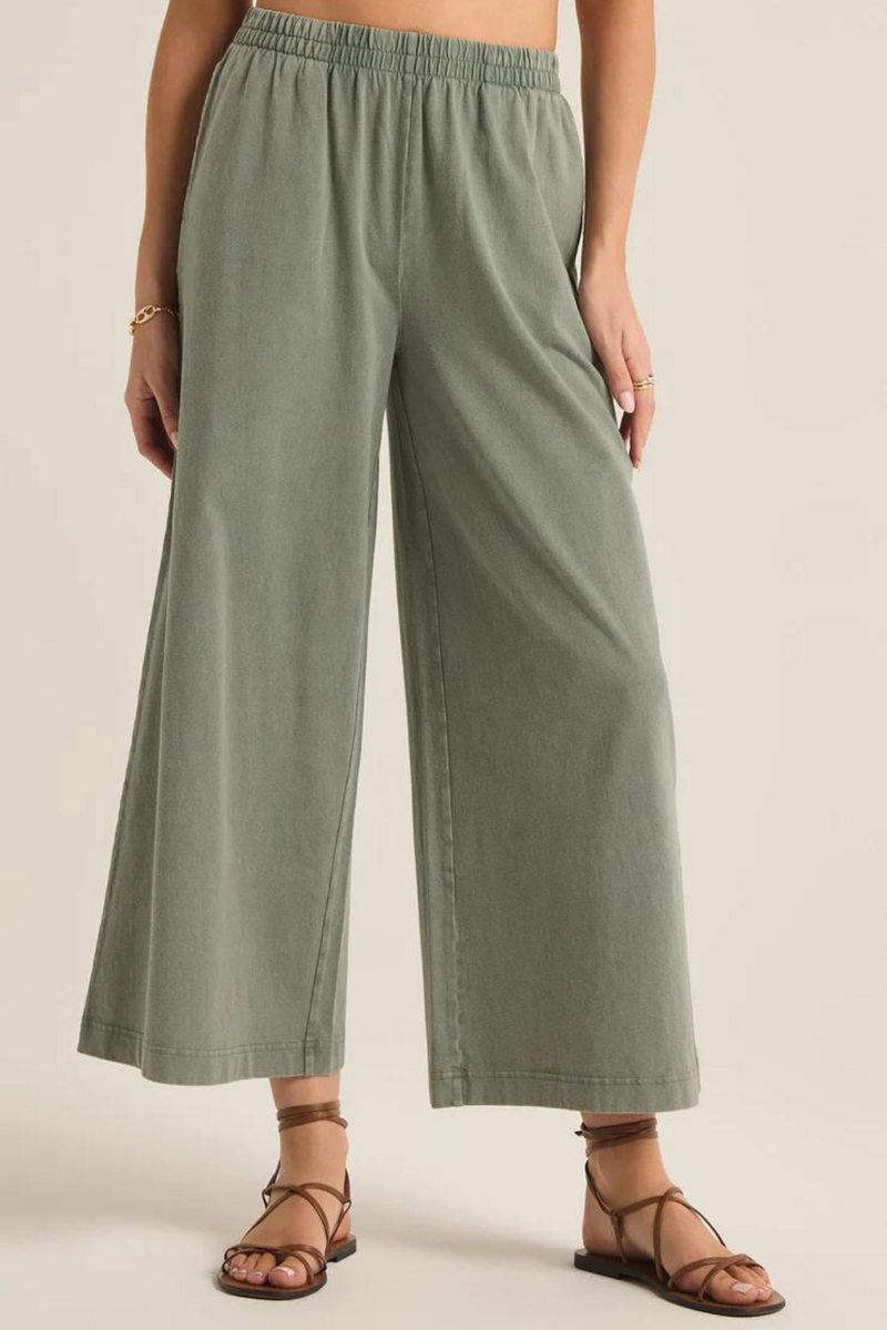 Z SUPPLY - SCOUT COTTON JERSEY POCKET PANT PALM GREEN