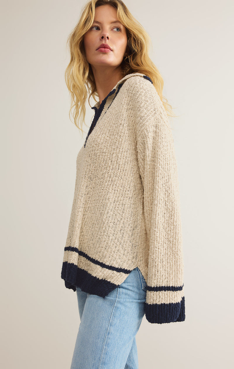 Z SUPPLY - HAMMOND POLO SWEATER NATURAL