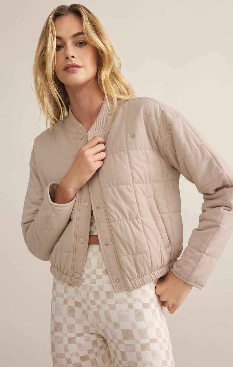 Z SUPPLY - LA JOLLA QUILTED JACKET MUSHROOM