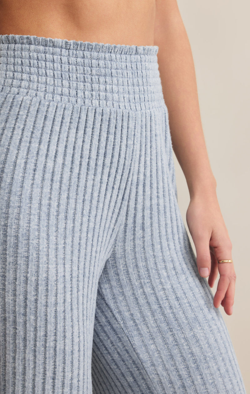 Z SUPPLY - DAWN SMOCKED RIB PANT LIGHT DENIM