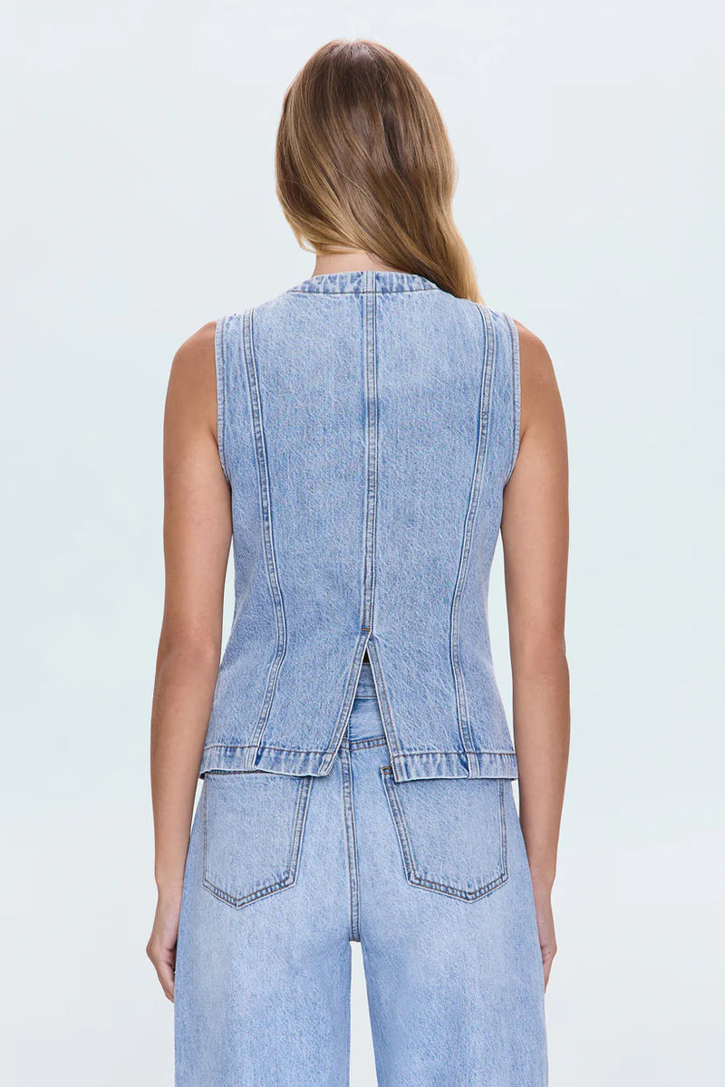 PISTOLA - GIA FITTED COLLARLESS VEST GAZE