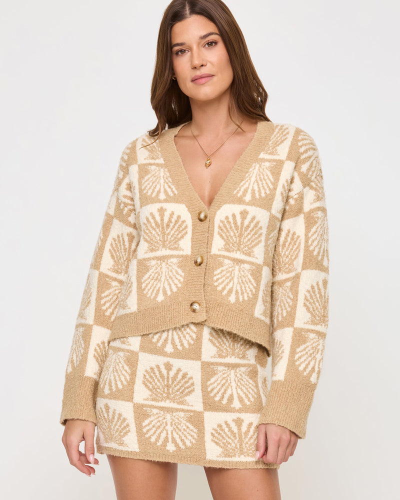 LSPACE - SHELL BE THERE CARDIGAN SEASHELL JACQUARD