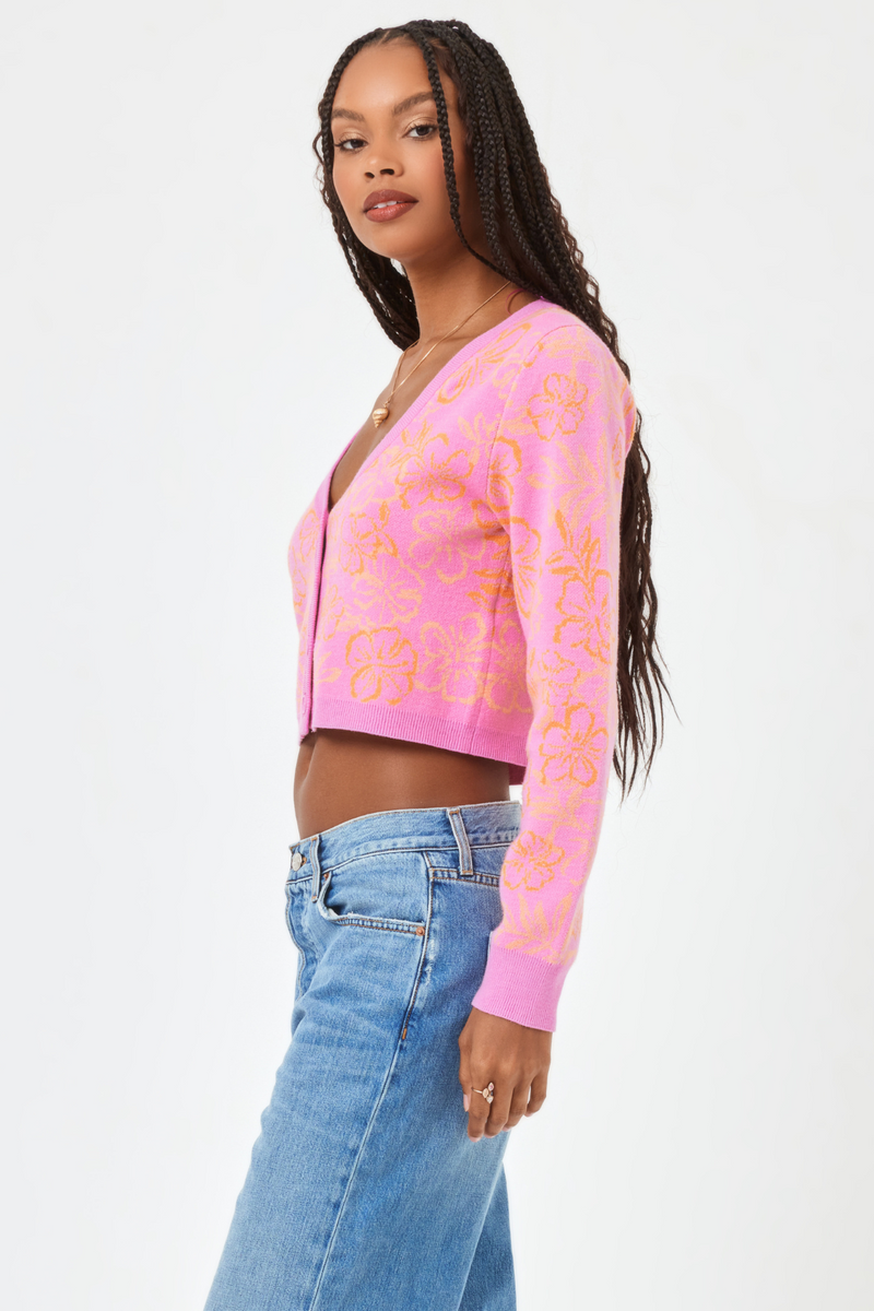 L*SPACE - SPRING FLING SWEATER HIBISCUS KISS