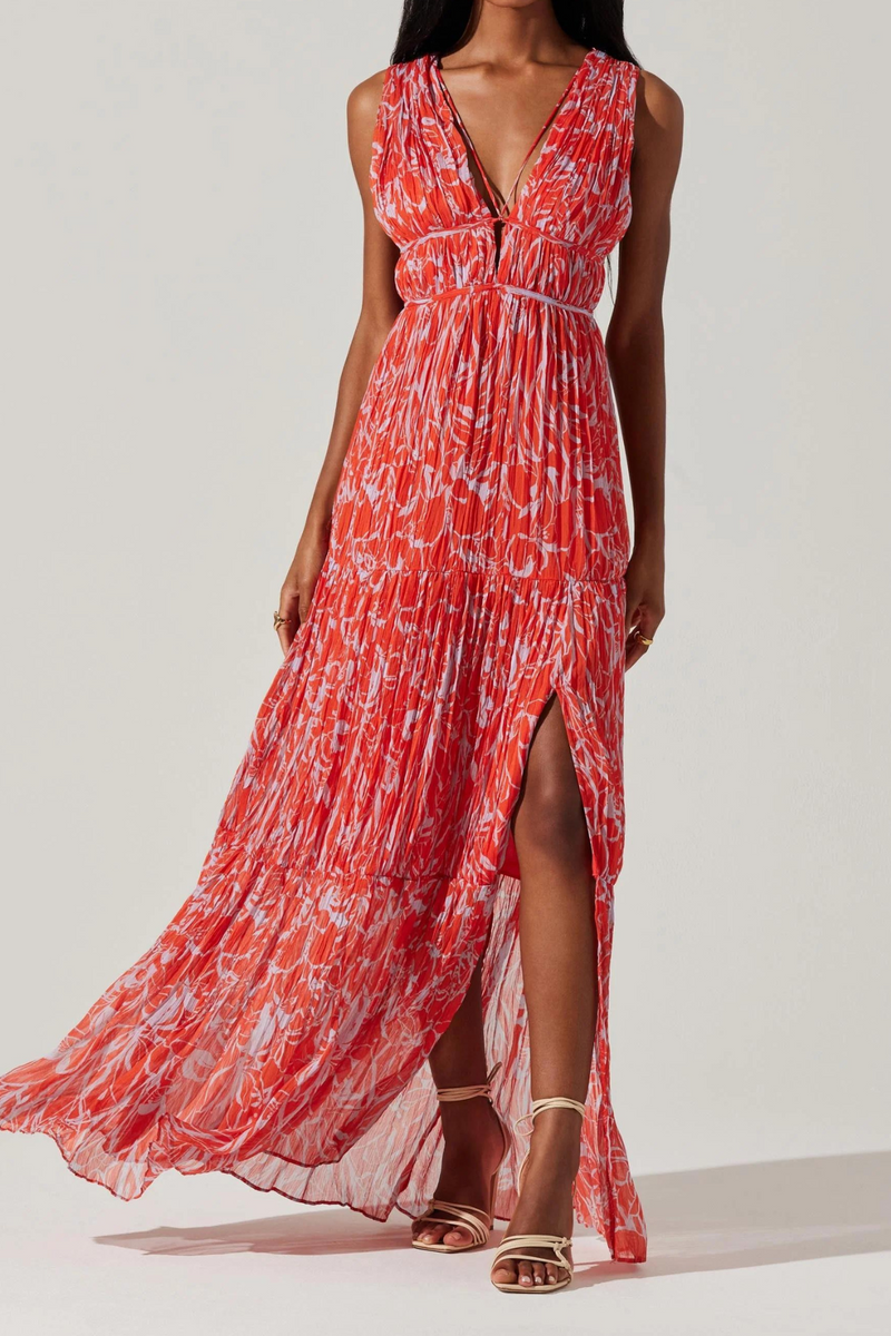 ASTR THE LABEL - PESCADERO PLEATED MAXI DRESS