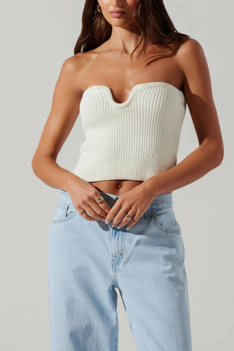 ASTR THE LABEL - KAILEE SWEATER TUBE TOP WHITE