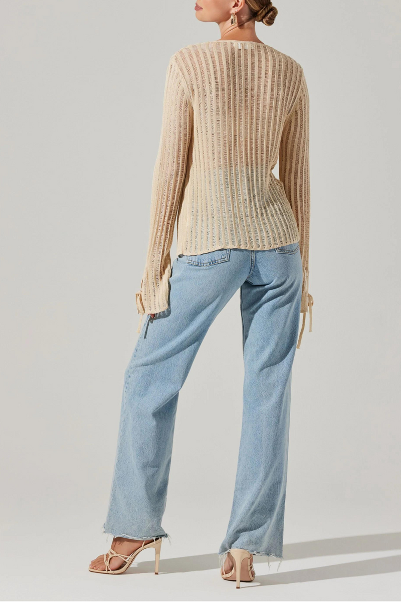 ASTR THE LABEL - SAGARI TIE FRONT SWEATER