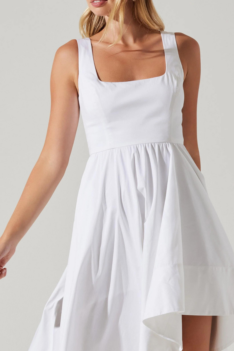 ASTR THE LABEL - ALLORA ASYMMETRICAL MIDI DRESS WHITE