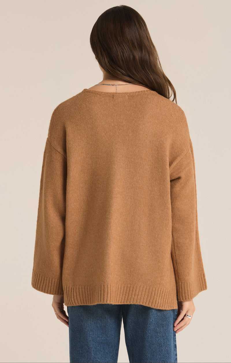 Z SUPPLY - MODERN V NECK SWEATER BURRO