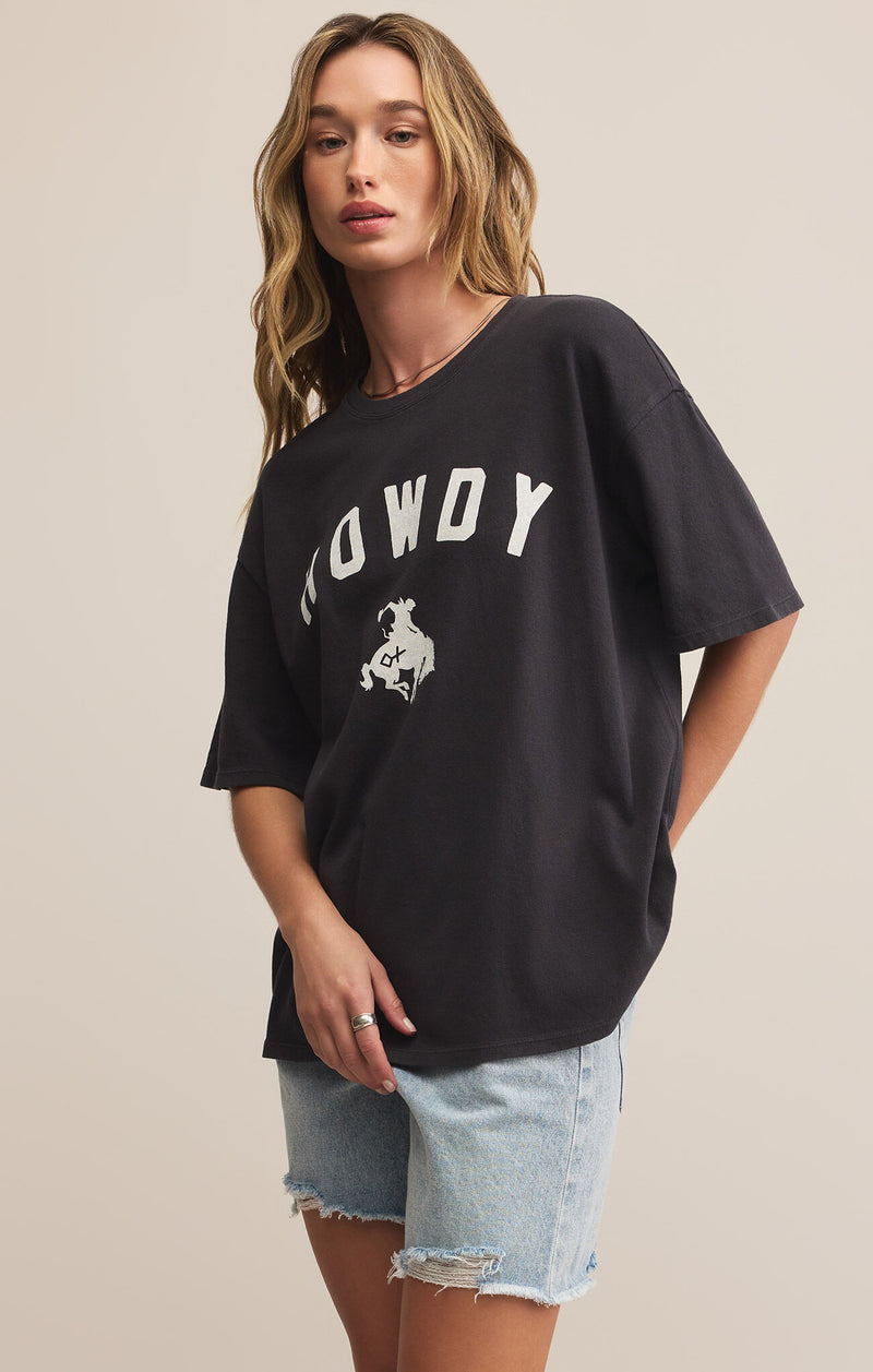 Z SUPPLY - HOWDY SO CAL OVERSIZED TEE BLACK SAND