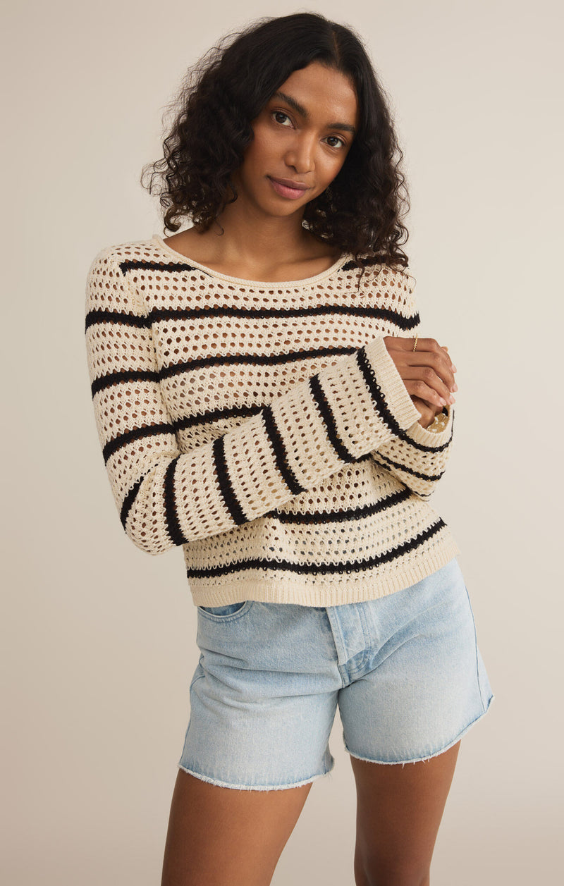 Z SUPPLY - KIT STRIPE CROCHET SWEATER