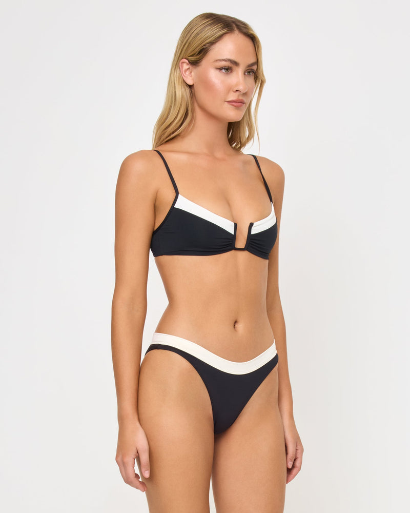 LSPACE - MERCER BIKINI BOTTOM BLACK CREAM