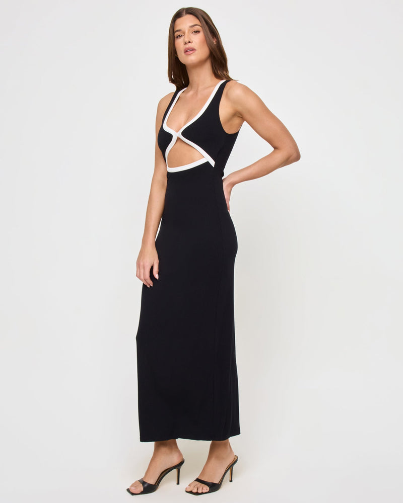 LSPACE - STEPH DRESS BLACK CREAM