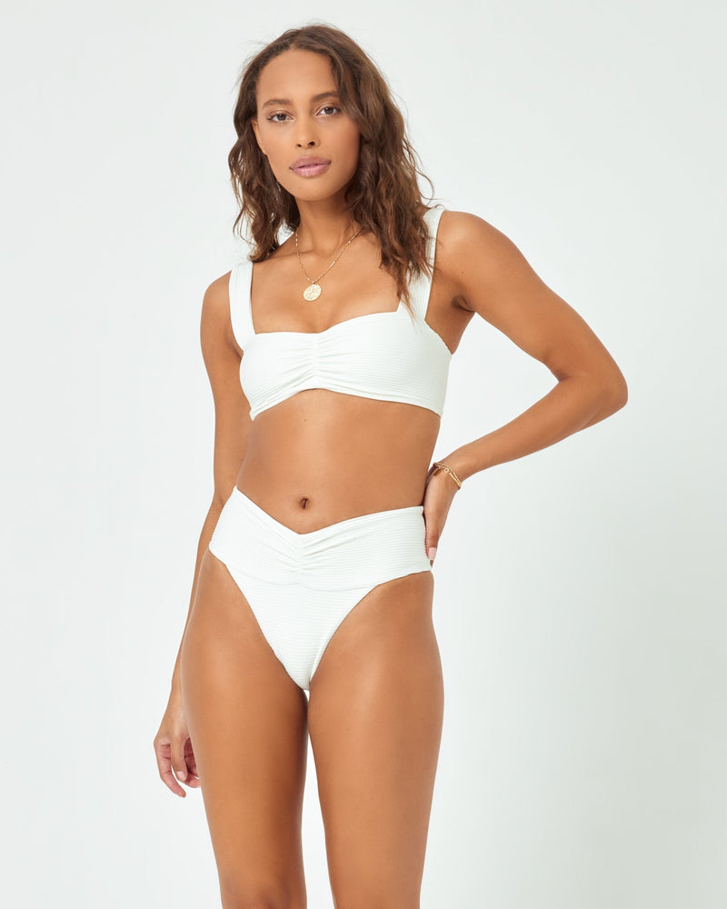 LSPACE - ECO CHIC REPEREVE® BARDOT BIKINI BOTTOM CREAM