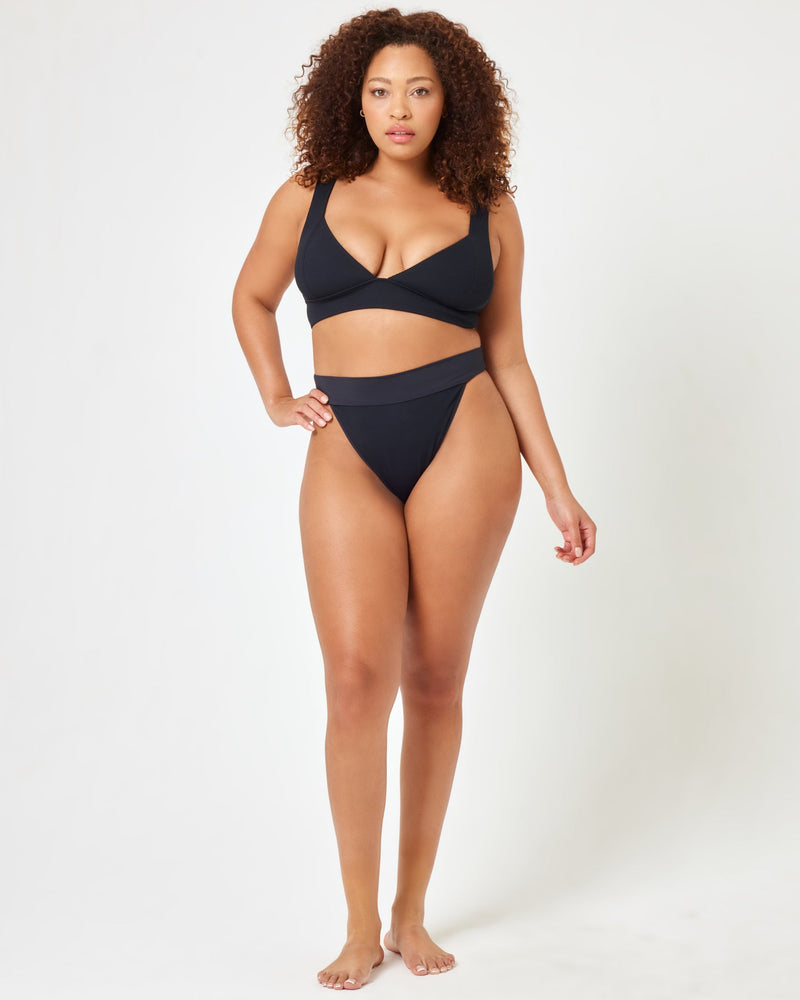 LSPACE - RIBBED HAILEY BIKINI TOP BLACK