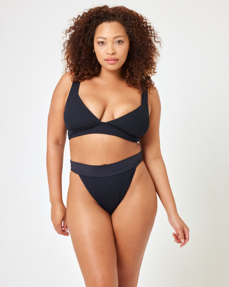 LSPACE - RIBBED HAILEY BIKINI TOP BLACK