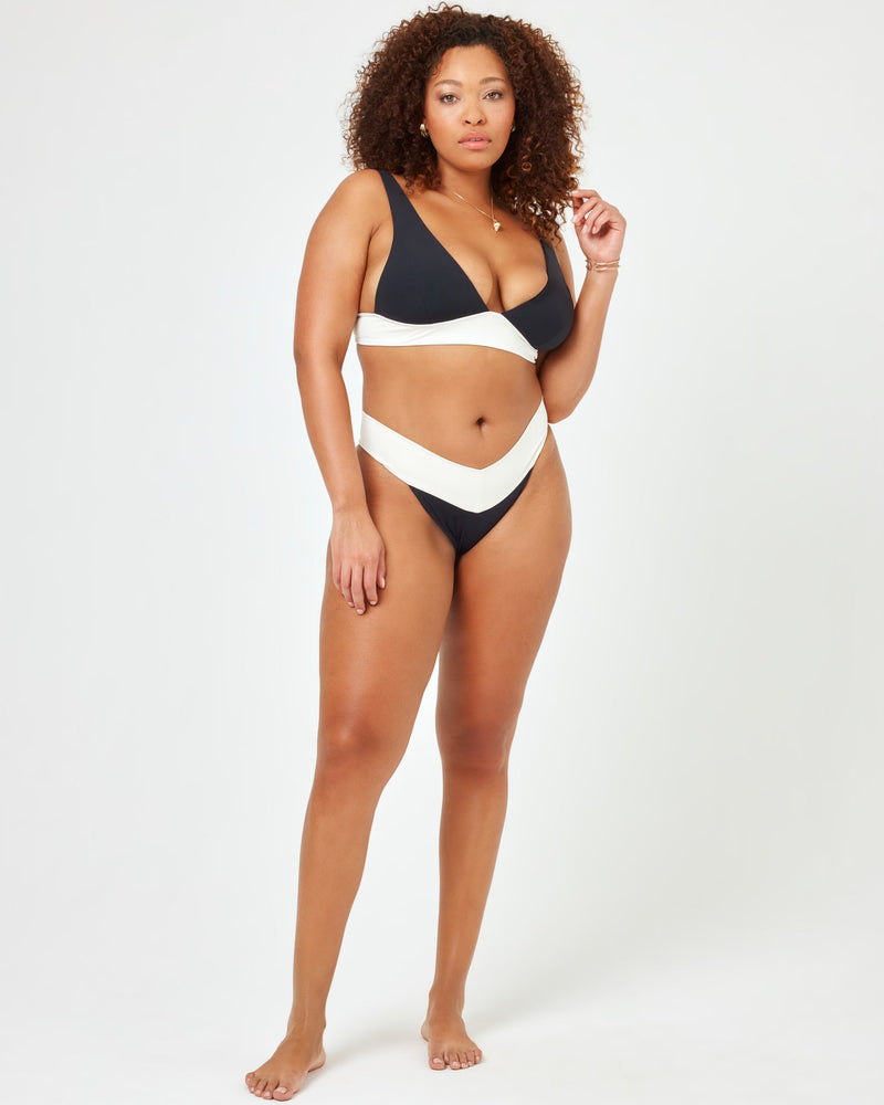 LSPACE - HARLEY BIKINI TOP BLACK CREAM