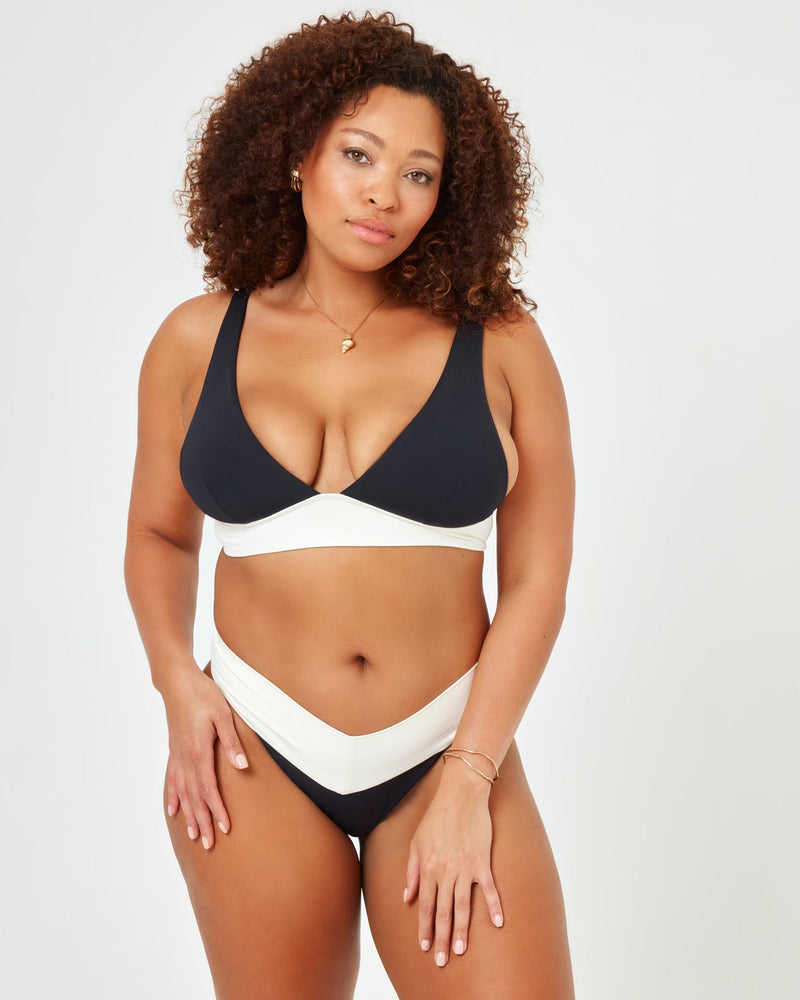 LSPACE - HARLEY BIKINI TOP BLACK CREAM