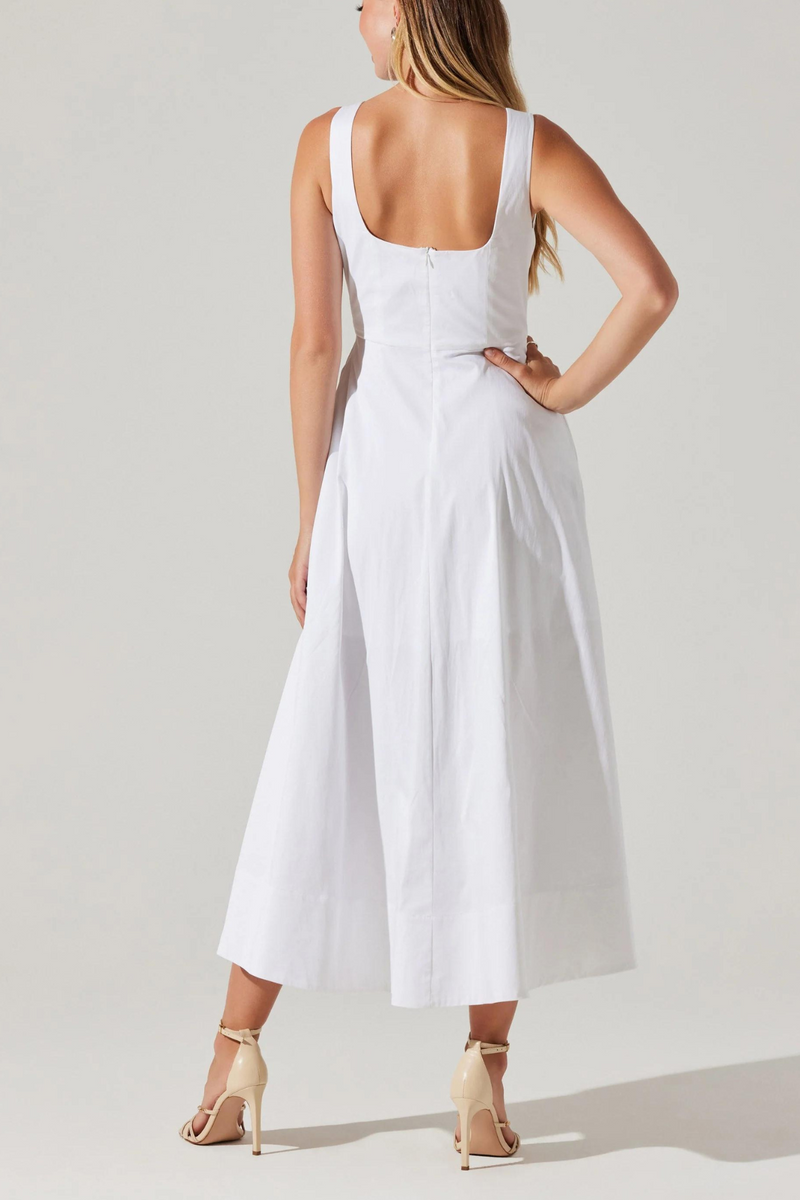 ASTR THE LABEL - ALLORA ASYMMETRICAL MIDI DRESS WHITE