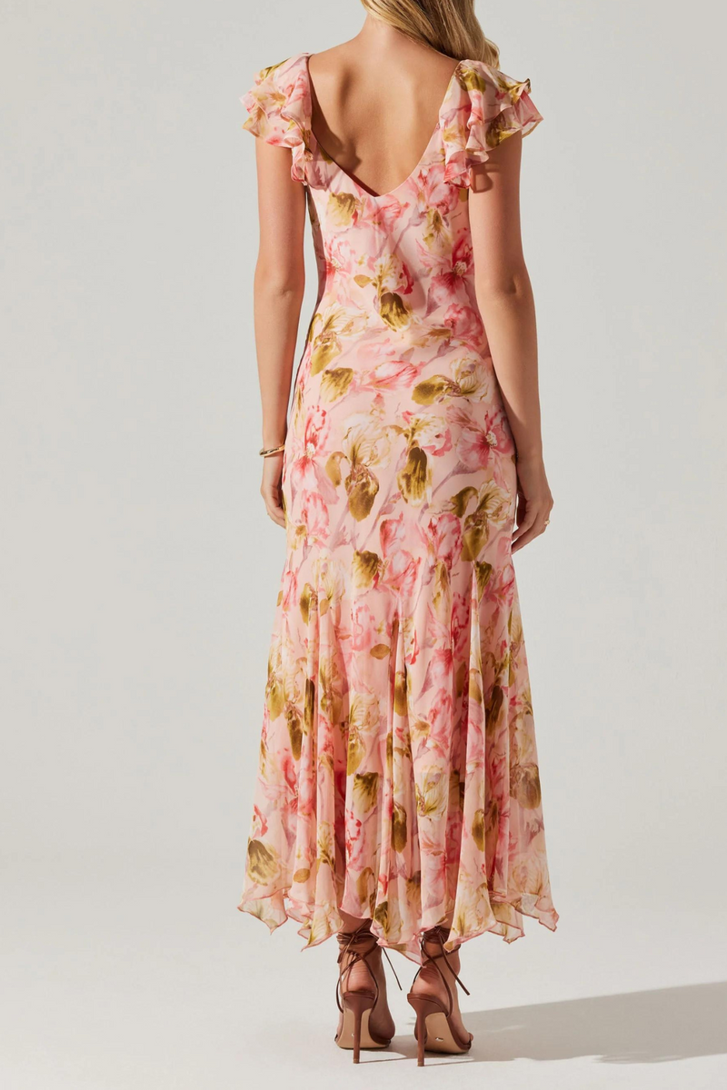 ASTR THE LABEL - WISTERIA FLUTTER SLEEVE MAXI DRESS