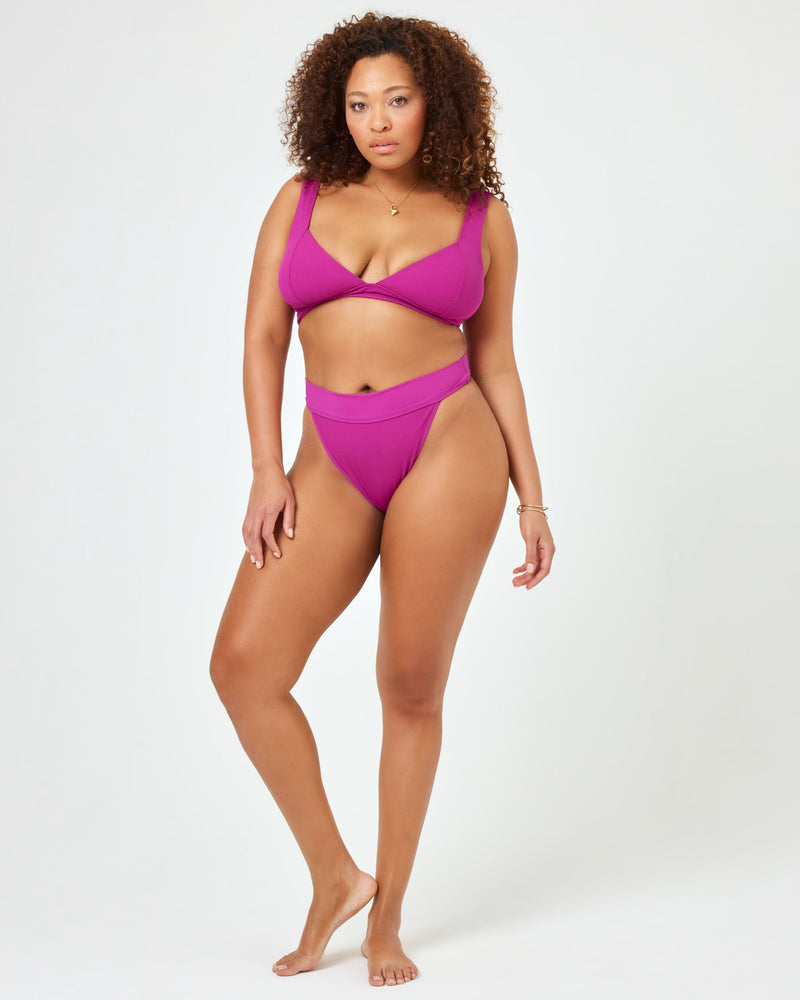 L*SPACE - RIBBED HAILEY BIKINI TOP BERRY