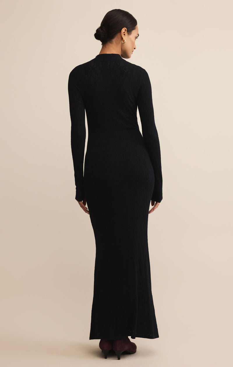 Z SUPPLY - ADEN MESH SWEATER DRESS BLACK swirlboutique Z SUPPLY - ADEN MESH SWEATER DRESS BLACK swirlboutique
