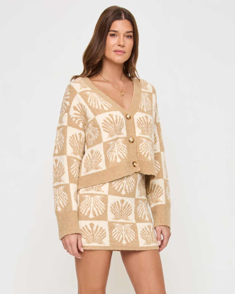 LSPACE - SHELL BE THERE CARDIGAN SEASHELL JACQUARD