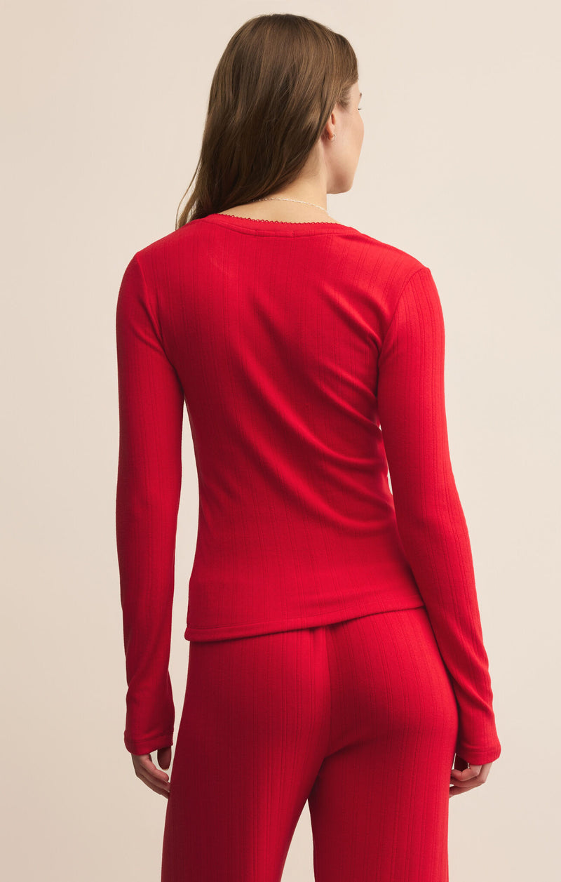 Z SUPPLY - HOLLY POINTELLE LONG SLEEVE TOP