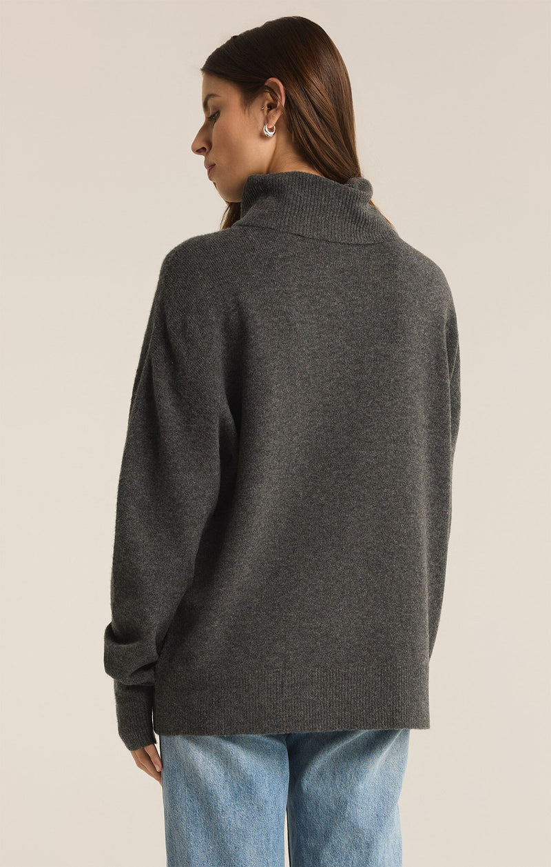 Z SUPPLY - RICHIE SWEATER CHARCOAL HEATHER